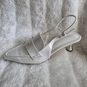 Chic White Slingback Heels